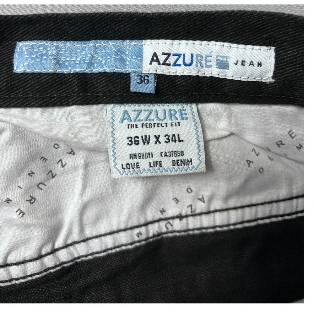 VTG AZZURE Jean Black Denim Pants Straight Fit Size 36W‎ x 34L M4058 NEW NWOT